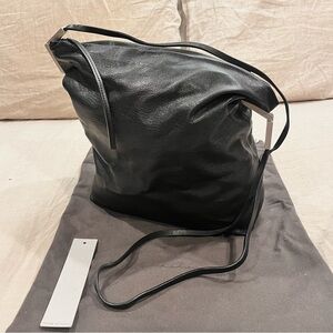 $2950 Rick Owens Big Adri Crossbody Bag in Lamb Leather, Black